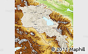 Shaded Relief Map of Armenia, physical outside