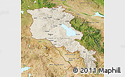 Shaded Relief Map of Armenia, satellite outside