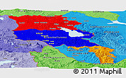 Flag Panoramic Map of Armenia, political shades outside