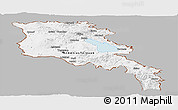 Gray Panoramic Map of Armenia, single color outside