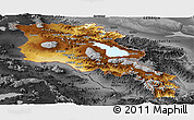 Physical Panoramic Map of Armenia, darken, desaturated