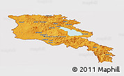 Political Panoramic Map of Armenia, cropped outside