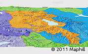 Political Panoramic Map of Armenia, political shades outside