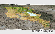 Satellite Panoramic Map of Armenia, darken, semi-desaturated