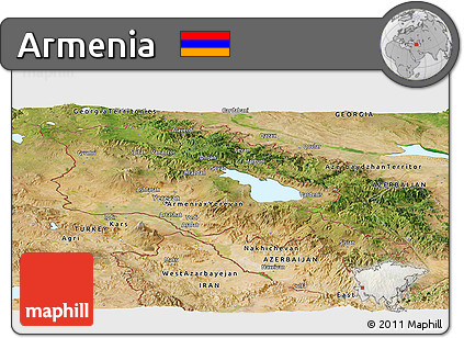Satellite Panoramic Map of Armenia