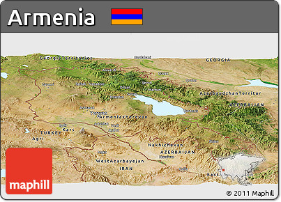 Satellite Panoramic Map of Armenia