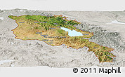 Satellite Panoramic Map of Armenia, lighten, semi-desaturated