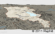 Shaded Relief Panoramic Map of Armenia, darken