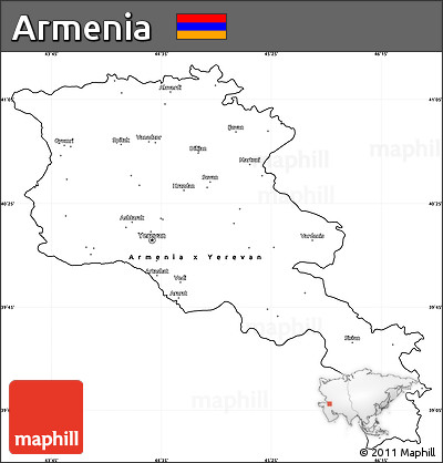 Blank Simple Map of Armenia, cropped outside