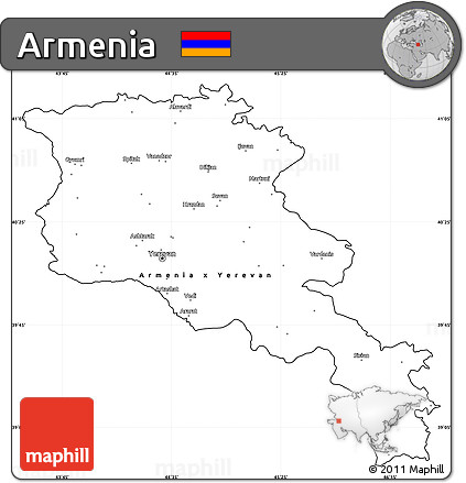 Blank Simple Map of Armenia, cropped outside