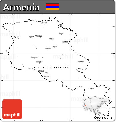 Blank Simple Map of Armenia, cropped outside