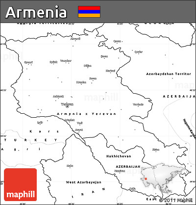 Blank Simple Map of Armenia