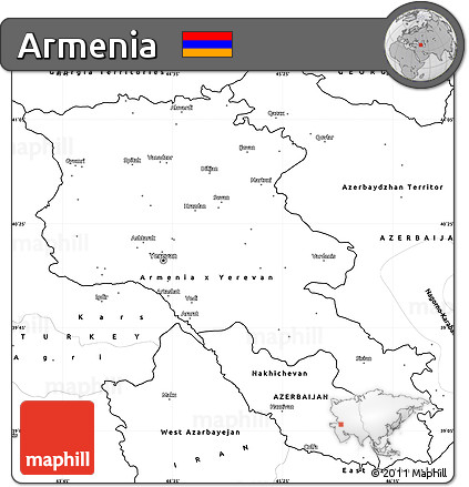 Blank Simple Map of Armenia