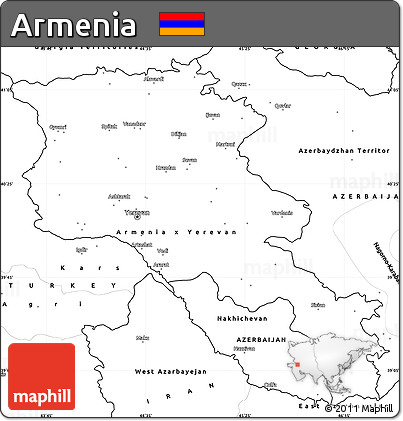 Blank Simple Map of Armenia