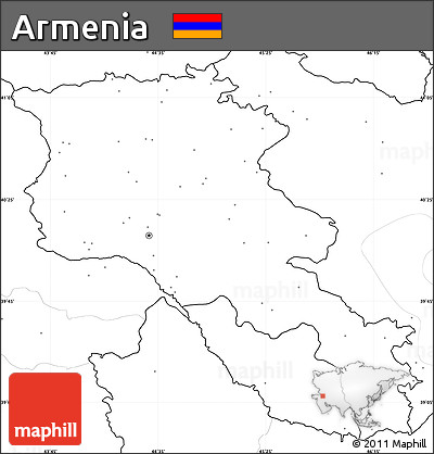 Blank Simple Map of Armenia, no labels