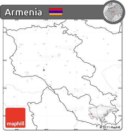 Blank Simple Map of Armenia, no labels