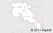 Classic Style Simple Map of Armenia, cropped outside