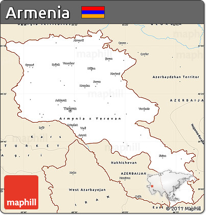 Classic Style Simple Map of Armenia