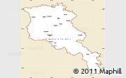 Classic Style Simple Map of Armenia, single color outside
