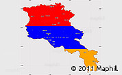 Flag Simple Map of Armenia, flag centered