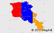 Flag Simple Map of Armenia, flag aligned to the middle