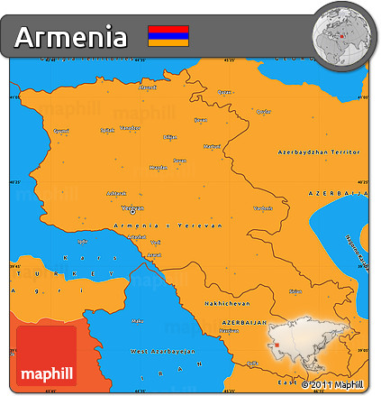 Political Simple Map of Armenia