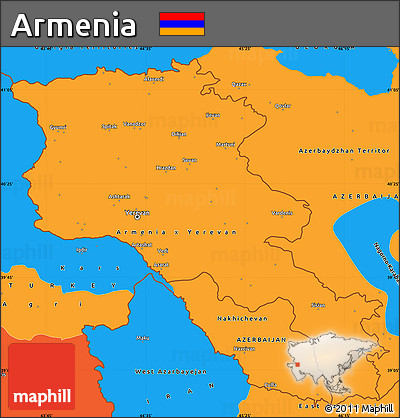 Political Simple Map of Armenia