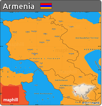 Political Simple Map of Armenia