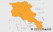 Political Simple Map of Armenia, single color outside, borders and labels