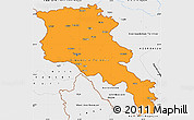 Political Shades Simple Map of Armenia, single color outside, borders and labels