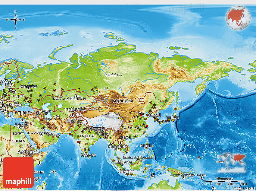 physical map of southwest asia water