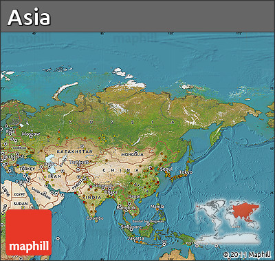 Satellite Map of Asia