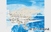 Shaded Relief Map of Asia, single color outside