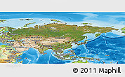 Satellite Panoramic Map of Asia, physical outside