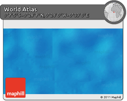 Shaded Relief 3D Map of the Area around 0° 10' 31" N, 0° 4' 30" E