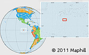 Political Location Map of the area around 0° 10' 31" N, 100° 13' 29" W