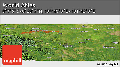 Satellite Panoramic Map of the Area around 0° 10' 31" N, 101° 13' 29" E