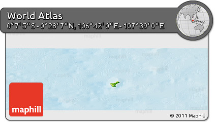 Physical Panoramic Map of the Area around 0° 10' 31" N, 107° 10' 30" E