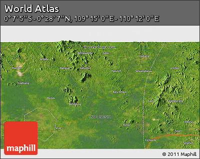 Satellite 3D Map of the Area around 0° 10' 31" N, 109° 43' 29" E