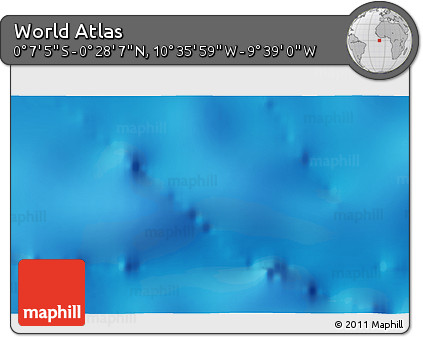 Physical 3D Map of the Area around 0° 10' 31" N, 10° 7' 30" W