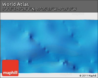 Physical 3D Map of the Area around 0° 10' 31" N, 10° 7' 30" W