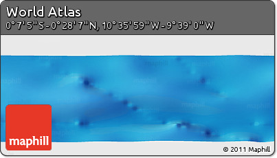 Physical Panoramic Map of the Area around 0° 10' 31" N, 10° 7' 30" W