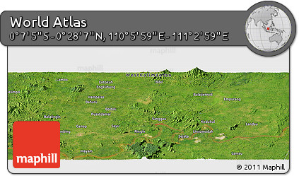 Satellite Panoramic Map of the Area around 0° 10' 31" N, 110° 34' 29" E