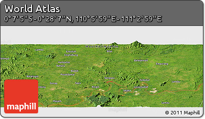 Satellite Panoramic Map of the Area around 0° 10' 31" N, 110° 34' 29" E