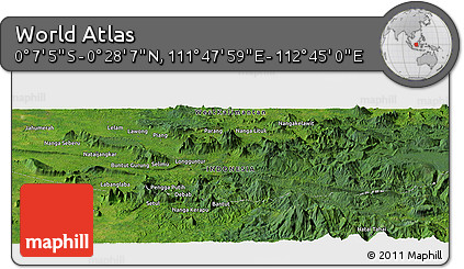 Satellite Panoramic Map of the Area around 0° 10' 31" N, 112° 16' 30" E