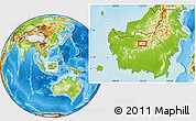 Physical Location Map of the area around 0° 10' 31" N, 113° 7' 30" E