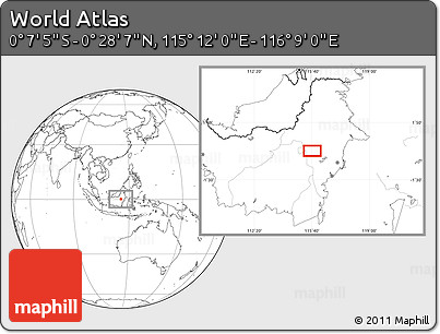 Blank Location Map of the Area around 0° 10' 31" N, 115° 40' 30" E