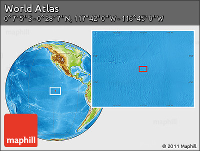 Physical Location Map of the Area around 0° 10' 31" N, 117° 13' 29" W