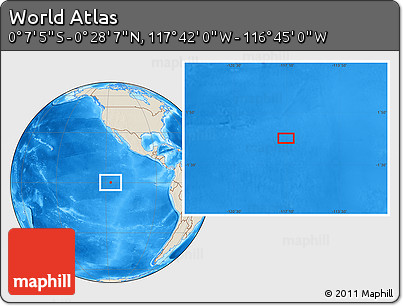 Shaded Relief Location Map of the Area around 0° 10' 31" N, 117° 13' 29" W