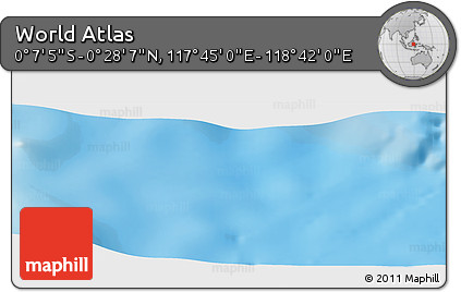 Physical Panoramic Map of the Area around 0° 10' 31" N, 118° 13' 29" E